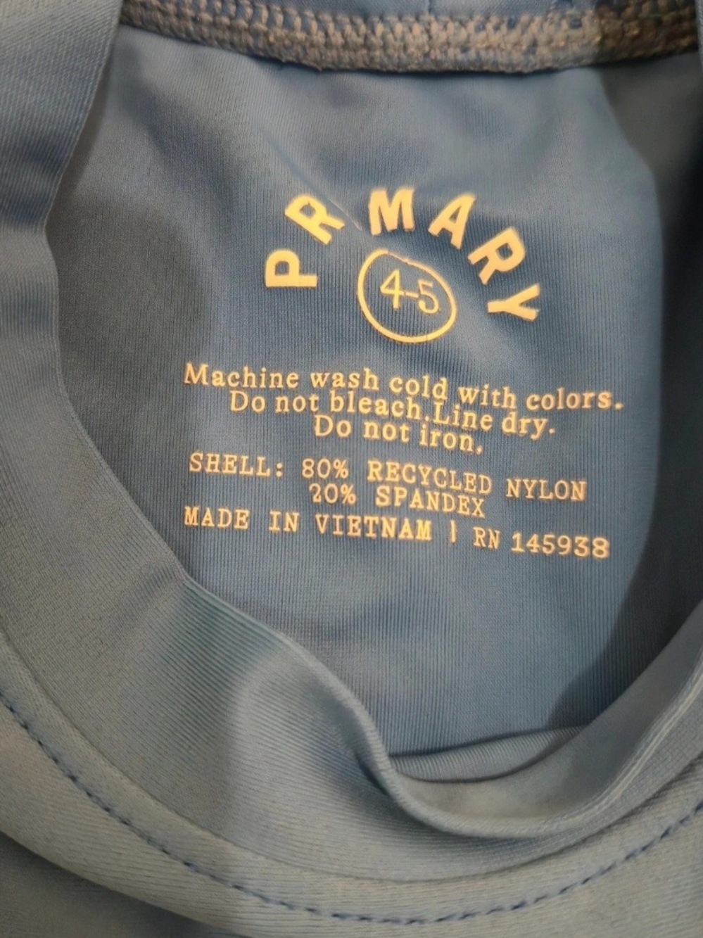 Primary Light Blue Rash Guard Top - Picture 3 of 10
